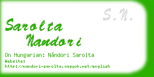 sarolta nandori business card
